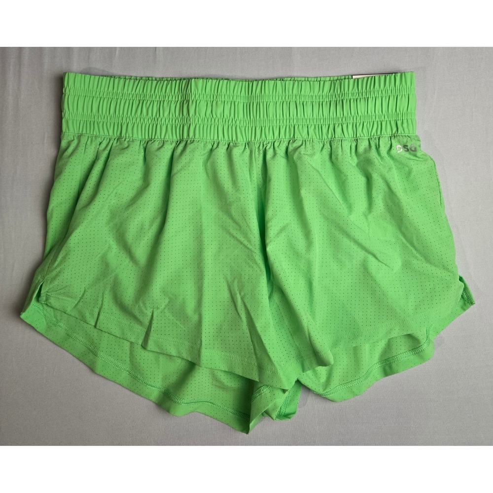 DSG Stride High Rise Short 3 Inch Inseam Lime Green Perforated Running Womens S